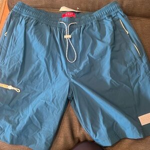 Men’s shorts, bold teal